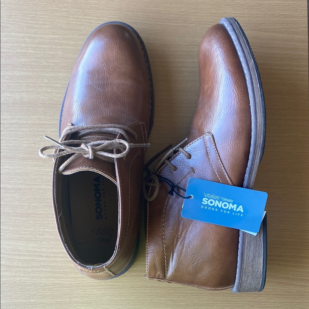 Brown Vegan Leather Men's OrthoLite Shoes